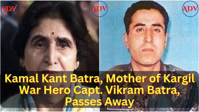 Kamal Kant Batra, Mother of Kargil War Hero Capt. Vikram Batra, Passes Away image