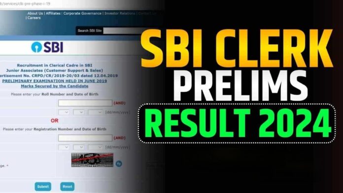SBI Clerk Prelims Result 2024, check here